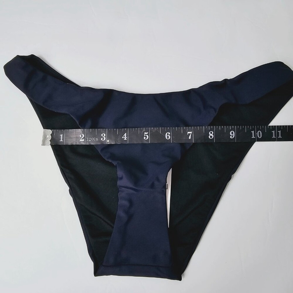 J.Crew Women's Navy Blue Curved Waist Cheeky Bikini Bottom Size S NWT - Picture 12 of 13
